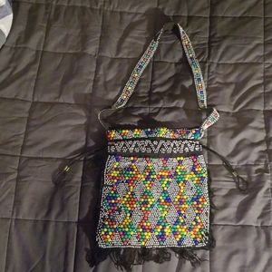 Multi colored hand bag